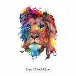 V&auml;rvilised Lions Parches Para Ropa Moetriibud Teksad Kuumpressid Rakendatud isetehtud aksessuaaride kleebis kleebis riietele 17.6x24.5cm