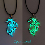 Helendav draakoni kaelakee helendav &ouml;ine fluorestsents antiikne h&otilde;bedaga kaetud pimedas helendav kaelakee meestele naistele pidulik halloween