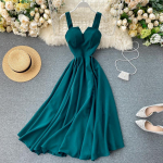 Korsettkleit, vintage kleit, ballihaldjas balli kleit, Boho pidulik kleit, suvine naiste pulmak&uuml;laliste kokteilikleit, boheemlaslik elegantne kleit S tumesinine v&auml;rv