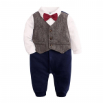 Beebipoiste riided Pehmest puuvillast v&auml;ikelaste p&uuml;ksid Little Gentleman vasts&uuml;ndinud kombinesooni r&otilde;ivad 3-6Months