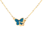 Les Tr&eacute;sors De Lily [R4449] - Disainterasest kaelakee 'Butterfly' t&uuml;rkiissinine kuld - 10x7 mm t&uuml;rkiissinine