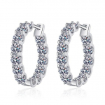 2,6 ct D v&auml;rvi Moissanite Hoop k&otilde;rvar&otilde;ngas 925 Sterling h&otilde;betatud 18k kullaga k&otilde;rvar&otilde;ngastega naistele S&auml;delevad peoehted