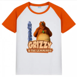 Grizzy Bear Cute Lemmings Cartoon Print Naljakas laste T-s&auml;rk 100% puuvillane Suvine Lasteriided Poisid T&uuml;drukud O-kaelusega T-s&auml;rgid 130