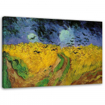 L&otilde;uenditr&uuml;kk REPRODUKTSIOON Wheat Field with Ravens V. Gogh 60x40 kollane