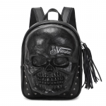 JIEROTYX Goth Skull Mootorratta seljakotid naistele Meestele Vintage Tassel Bookbag Travel S&uuml;learvuti Seljakott kolledžile must