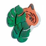 Blucome Leaf Tiigri kujuline pross naistele akr&uuml;&uuml;lmaterjalist &auml;sja saabunud armas k&auml;sitsi valmistatud lihtne peen peoaksessuaari kingitus roheline