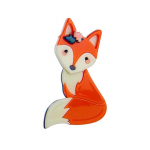 Blucome Cute Style Fox Shape Naiste pross Akr&uuml;&uuml;l materjal Armas loomaprossid riietamiseks T&uuml;drukutele Ehted kingituseks oranž
