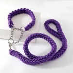 Heavy Duty Pet Dog kaelarihma jalutusrihma komplekt reguleeritav kuulekus P kett kaelarihm nailonist koerarihma rihm juhtn&ouml;&ouml;r keskmise suurusega koertele L(17.5-25kg) lilla