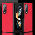 Ristmustriga nahast kokkupandav kate Samsung Galaxy Z Fold4 5g &uuml;mbrisele Sumsung Zfold 4 5g Z4 k&otilde;va arvuti raami kaitse&uuml;mbris 7 ,6 tolli For Samsung 01 punane
