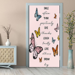 Roosad liblikaga uksekleebised Retro-dekoratiivne kleebis Isekleepuv veekindel v&auml;rvilise mustriga tapeet seinamaaling Korteri sisekujundus 38.5*200cmX2Pcs