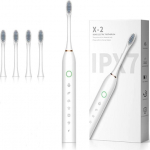 3 v&auml;rvi Sonic elektriline hambahari, USB-taaslaetav hambahari 2-minutilise sisseehitatud taimeriga, 42000 p/min 6 režiimi, 4 harjapead