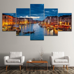 5 t&uuml;kki &Ouml;ine maastik p&auml;ikeseloojang Veneetsia Suure kanali paadiga l&otilde;uend Maalimine Plakatid ja v&auml;ljatr&uuml;kid Seinapildid Kodukaunistus Ilma raamita 20x35cm*2 20x45cm*2 20x55cm*1