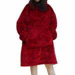 Hubane soe kapuutsiga dressipluus, &uuml;lisuur pullover suure eesmise taskuga pikkade kapuutsidega One Size punane