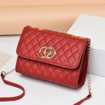 Naiste mitmek&uuml;lgne Lingge kettkott Small Fragrant Wind One Shoulder Crossbody Small Square Bag one size punane
