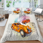 3D valge voodipesu t&auml;issuuruses valge taustaga automustriline voodikatte komplekt Mikrokiudkangas lukuga pestav pehme kodukaunistus DE 100x135cm