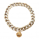 Lemmiklooma kaelakee karge kelluke l&auml;ikiv plastikust kassikoera kuldkett kaelakee kaelarihm igap&auml;evane kandmine S kuldne