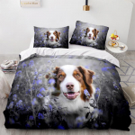 3D Lemmiklooma mustriga voodipesukomplekt Loomade koerte tekikate 2/3 mikrokiust kangast AU/EL/US/UK/DE t&auml;issuuruses pehme kiiresti kuivav kodu&uuml;likond AU Single 140x210cm