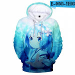 Jaapan Anime Re:zero Twin Maid Ram Rem 3D Prindiga Naiste/Meeste Pusad Pusad Pikkade varrukatega vabaaja Harajuku Hip Hop Pullover Topid L
