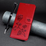Book Rose Flower nahast rahakoti&uuml;mbris Samsung Galaxy S23 Ultra S22 S21 Plus A04S A54 A53 Xiaomi Redmi Note 11 iPhone 14 13 12 Pro Max Flip Cover jaoks For Samsung Galaxy A04S punane