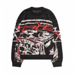 Y2K emo Meeste Pulloverid Kampsunid Loominguline Anime Naiste Kootud T&auml;navar&otilde;ivad Neiu Suurem&otilde;&otilde;tmeline Harajuku O Kaelusega Kootud Riided M must