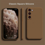 L&auml;ikiv vedel silikoonist pehme &uuml;mbris Samsung Galaxy S23 Ultra S22 S21 Plus A54 A53 A04S A23 A33 A73 A13 A32 A52 A72 5G 4G p&otilde;rutuskindel kaitsekate For Samsung Galaxy A04S pruun