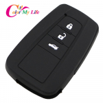 Silikoonist auto v&otilde;tme&uuml;mbrise t&auml;iskate Toyota Prius Camry Corolla CHR C-HR RAV4 Land Cruiser Prado v&otilde;tmehoidja katted 3 Buttons Black