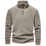 AIOPESON Br&auml;ndi kvaliteetne paks soe fliisjakk meestele lukuga kaelus Pullover meeste dressipluus Soft Shell meeste jope XL 85-95 kg heleroheline v&auml;rv
