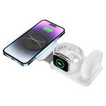 3-&uuml;hes iPhone 14 13 12 11 Xs Xr X magnetiline juhtmevaba laadija Kokkupandav kiirlaadimine Apple Watchi Iwatch 8 7 Airpods 3 Pro jaoks as picture valge