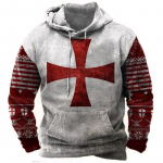Meeste Pullover Hoodie Pusa kapuutsiga Holy Knight Print Daily Sport Streetwear Designer S&uuml;gisr&otilde;ivad R&otilde;ivad Meeste kapuutsid 3XL