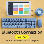 Mc Km600 juhtmevaba klaviatuuri ja hiire kombinatsioon Bluetooth t&auml;issuuruses 104 klahviga klaviatuur ja kaasaskantav juhtmeta hiir Windows PC Ipad jaoks sinine