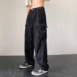 T&ouml;&ouml;p&uuml;ksid Jaapani meeste mood Mitmek&uuml;lgsed sirged vabaaja p&uuml;ksid Ruffian Handsome, suur tasku, lahtine t&auml;nav kena XXXL must