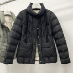 Kerge sulejope Naiste l&uuml;hike s&uuml;gistalvine lahtine krae, valge pardi sule soe mantel XL beež