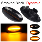 2tk LED d&uuml;naamiline k&uuml;lgmarker suunatulede j&auml;rjestikuse vilkuri helekollane indikaator Suzuki Swift Jimmy Vitara SX4 Alto jaoks Dynamic Smoked Black