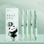 4 tk Panda geelpliiatsi komplekt, roheline bambusest pehme puutetundlik 0,5 mm kuulipuuga must v&auml;rviline tint kirjutamiseks