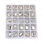 Peen k&uuml;&uuml;nekaunistused Faux Crystal L&auml;ikiv DIY Nail Art valge