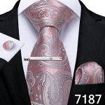 Uudne sulgedest lips Kuldne merev&auml;rvi siidist kaelaside Hanky ​​mansetin&ouml;&ouml;bid lipsuklambrite komplekt meestele &auml;ripeol N-7187