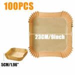 23 cm &otilde;hufrit&uuml;&uuml;ri &uuml;hekordselt kasutatav k&uuml;psetuspaberi vooder, mittenakkuva matt Auruti kandiline &uuml;mmargune p&auml;rgament mikrolaineahju k&ouml;&ouml;gipliitidele 100PCS-23cm Square