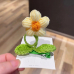 Lillede juukseklambrid K&auml;sitsi valmistatud kudumine Villane juuksen&otilde;el Alligaatoriklambrid t&uuml;drukutele Sweet Barrettes Lastele Peakatted Juuste aksessuaarid