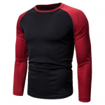 Meeste s&uuml;giskevadine &uuml;laosa &uuml;mara kaelusega Sobiv lapiline Slim Fit elastne pikkade varrukatega veniv &otilde;huke meeste sport vabaaja T-s&auml;rk 2XL must