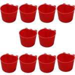 10 tk plastikust puuri s&ouml;&ouml;tmise tass kolm rippuvat konksu linnukausid vees&ouml;&ouml;tja kana tuvi toitmisn&otilde;u 10 pcs