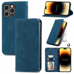 Luksuslik retro nahast magnetiline klapitav rahakoti&uuml;mbris iPhone 15 14Plus 13 12 11 Pro Max XSMAX jaoks Samsung S24 S23 S22 S21 S20Ultra Plus S23FE A05 A15 A25 jaoks iPhone 6/6S sinine