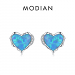 Modian 925 Sterling Silver Trendikas ebaregulaarsed s&uuml;damed, k&otilde;rvaklambrid, v&otilde;luvad l&auml;ikivad opaalk&otilde;rvar&otilde;ngad naistele peolistele peened ehted kingitused h&otilde;be