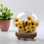 L&auml;bipaistvast klaasist vitriin Tolmukindel kuppellillekonteiner j&otilde;ulupeo kaunistamiseks 10cm