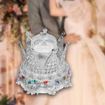 Krooni ehtekarbid abielus&otilde;rmuste karbiga dekoratiivne minis&otilde;rmusehoidja s&otilde;brap&auml;evadeks kuld