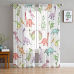 Armas multikas dinosaurus Kawaii l&auml;bipaistvad kardinad t&uuml;drukutele lastele Magamistoa K&ouml;&ouml;k Aknakatted Kardinate kodukaunistus 135W x 114H(cm)