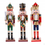 3pcs christmas Wooden Nutcracker Figurine Puppet Doll Toys 30cm/11.8''