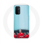 Korpus Oppo A74 5G La casa de papel Berlin Rio ja Tokyo sinise taustaga