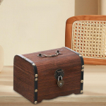 Puidust Box Piggy Bank Vintage s&uuml;damelukuga Treasure ehete hoiukarp valentinip&auml;evaks