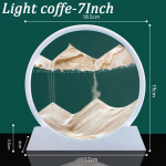 3D-liivamaastik liikuv liiv kunstipilt &uuml;mmargune klaas s&uuml;vamere liivakell kiirliiva k&auml;sit&ouml;&ouml; voolav liiv maalimine kontorisse kodukaunistus kingitus 7inch kerge kohvi v&auml;rv