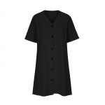 Naiste moodne pestud puuvillane l&uuml;hikeste varrukatega keskmise pikkusega &uuml;herealine V-kaelus lahtine &uuml;hev&auml;rviline A-joonega seelik XXL valge